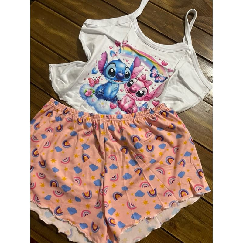 Pijama Feminino personagens kit 10 peças revenda Baby Doll Short Doll