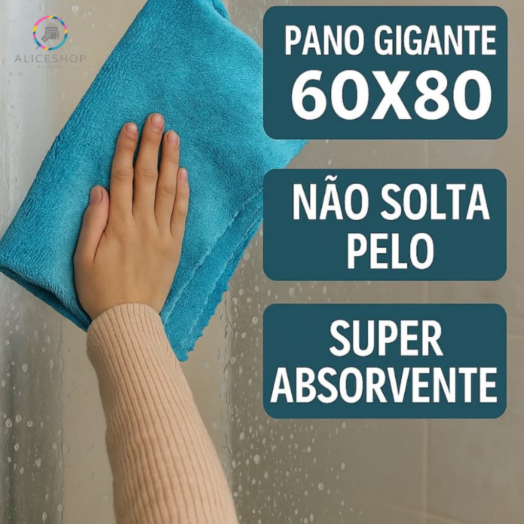 Panos Mágico de Chão e Limpeza no Geral Super Absorvente de Microfibra 60x80cm