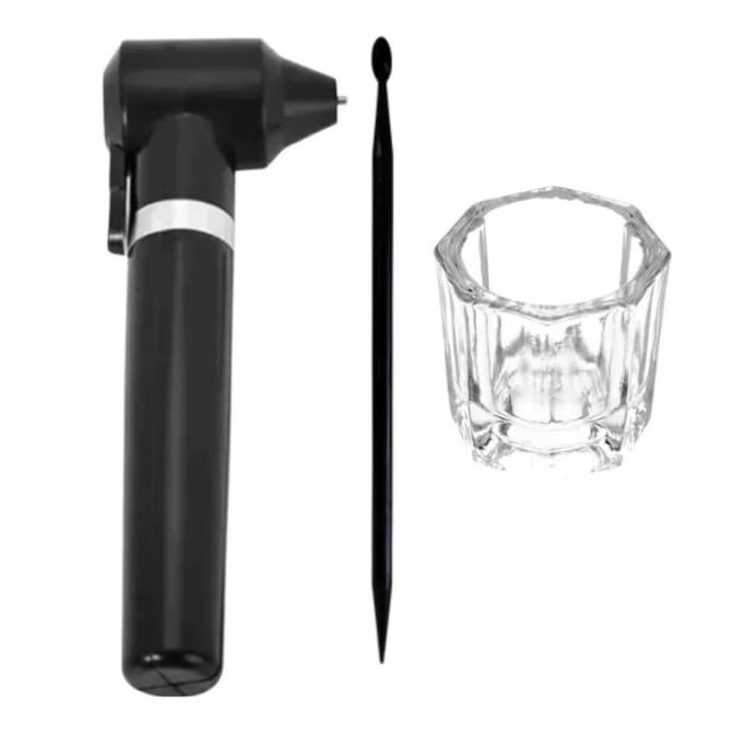 Kit Sobrancelhas | Dappen de Vidro + Mixer Elétrico + Colher Aplicador de Henna