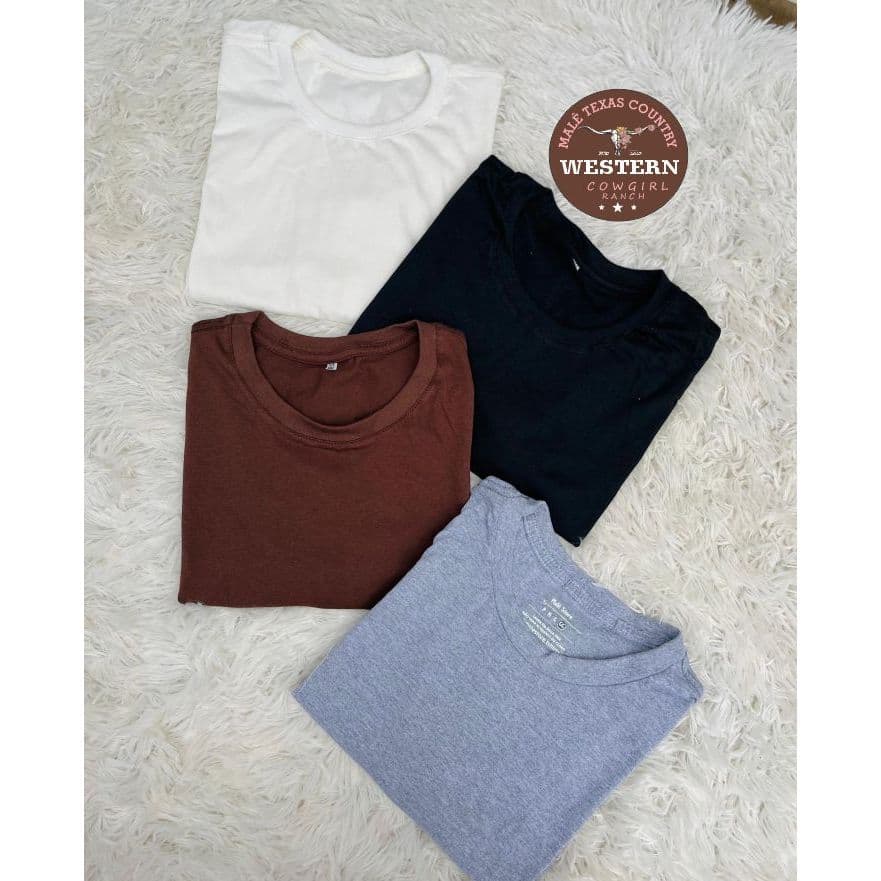 KIT 4 Camisetas Lisas Sem Estampas Baby Look Algodão Feminina Atacado
