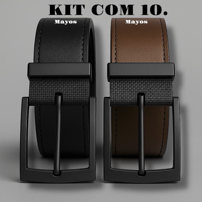Kit 10 Cinto Masculino (DUAS CORES EM UM) Para Revenda Lojista.