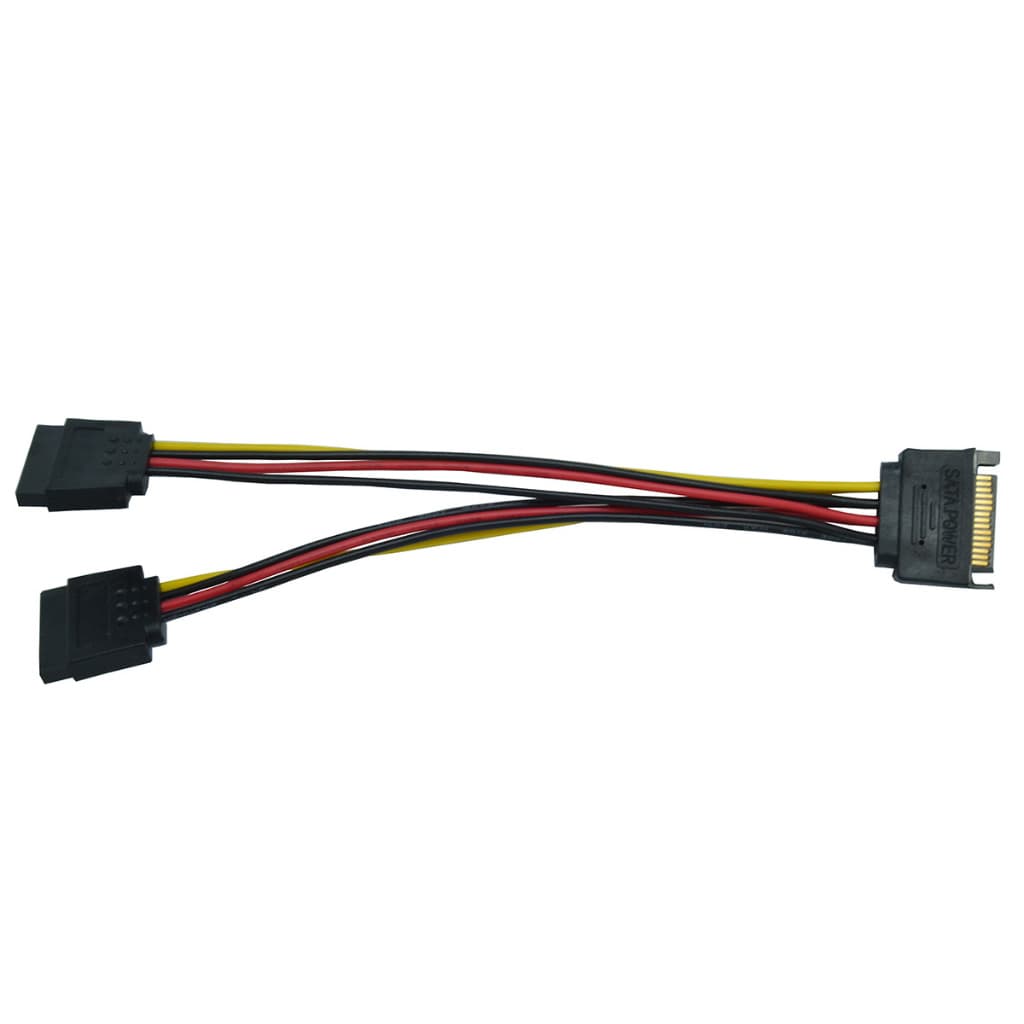 Cabo Força Sata Y Divisor Para Fonte Energia Duplo Hd Ssd Preto