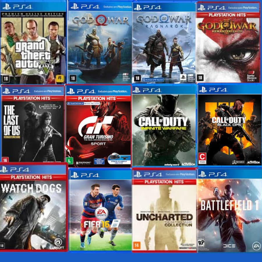 Jogos Ps4 Mídia Física Playstation 4 Original Seminovos Call Of Duty-The last Of Us- Watch Dog- Gta- God Of War