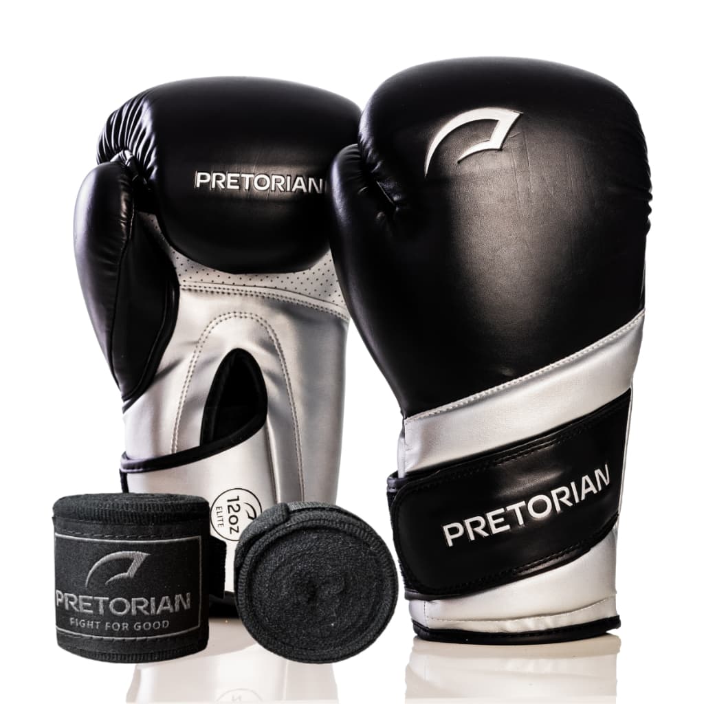 Conjunto Luva Elite Boxe, MuayThai, Kickboxing + Bandagem - Pretorian - 12oz 14oz 16oz