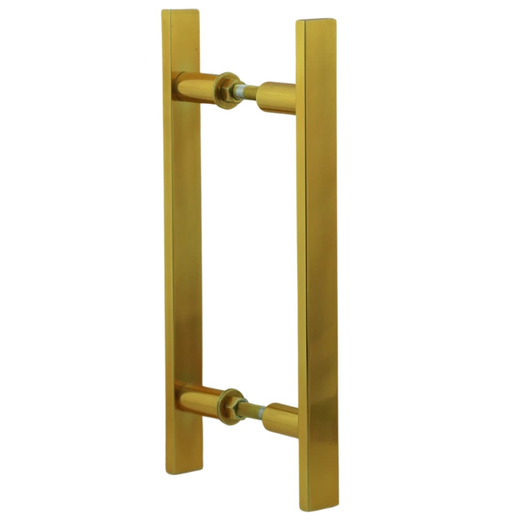 Puxador Duplo 80 cm Barra Chata Dourado de Aluminio Para Porta de Madeira/ Vidro