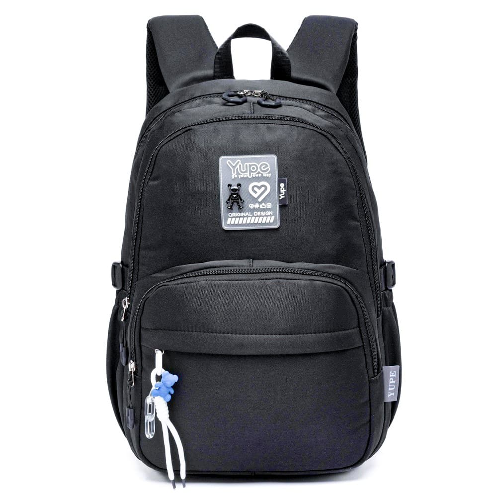 Mochila Escolar Básica Preta Feminina Yupe Reforçada Alça Acolchoada