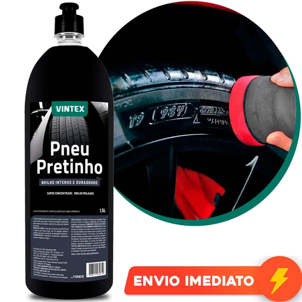 Pneu Pretinho 1,5L Vintex Concentrado Brilho Molhado Vonixx Abrilhantador De Rodas