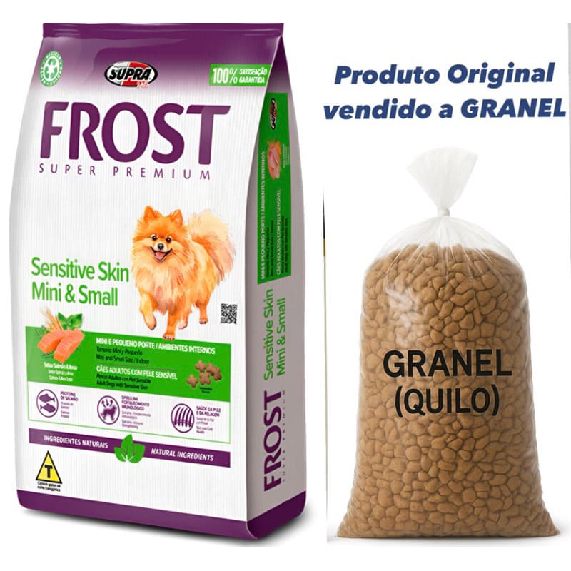 Ração SUPER PREMIUM Cães mini e pequenos Adultos de Pele Sensível e Pelos Longos 2kg GRANEL
