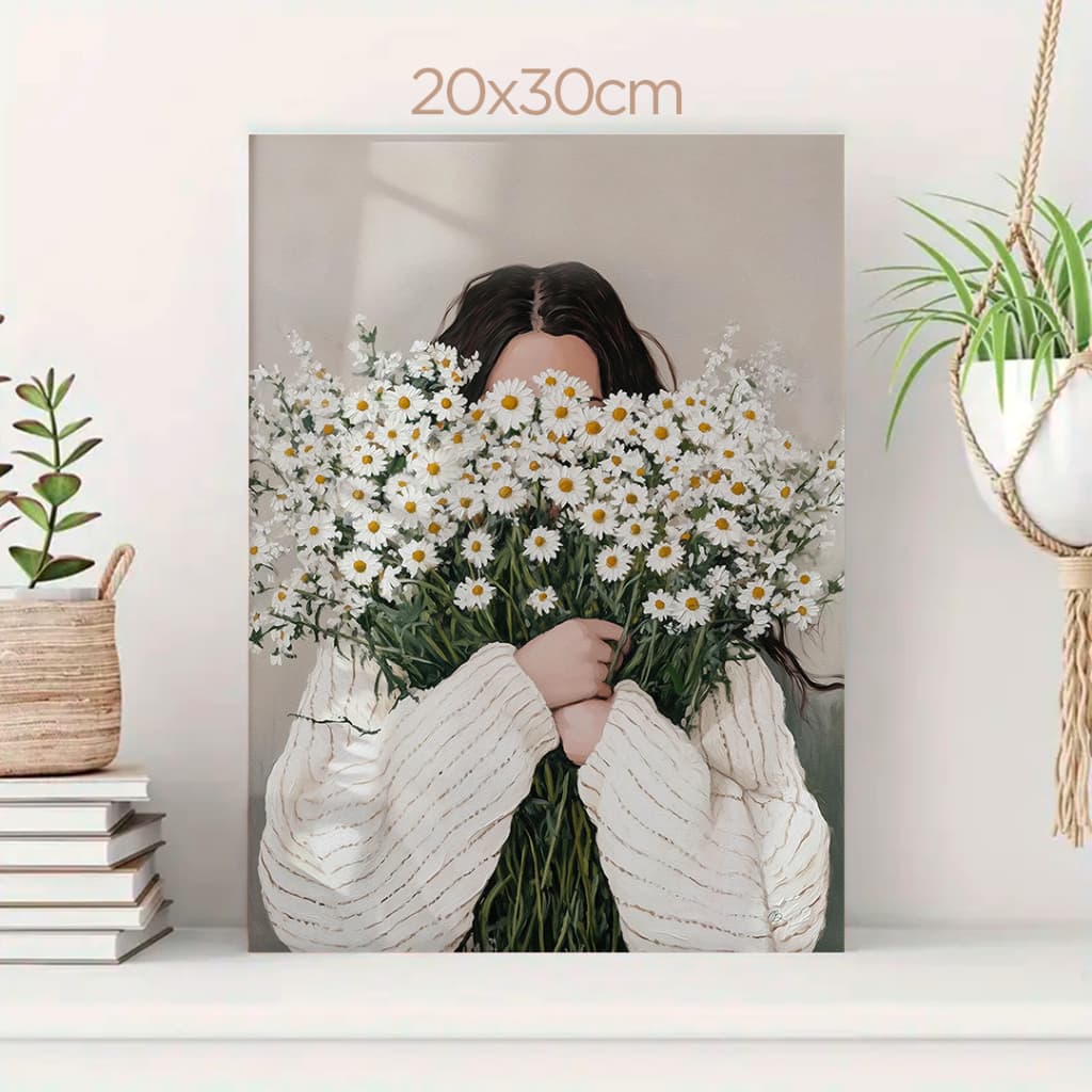 Quadro Decorativo Mulheres com Flores e 1 Peça MDF Arte Moderna