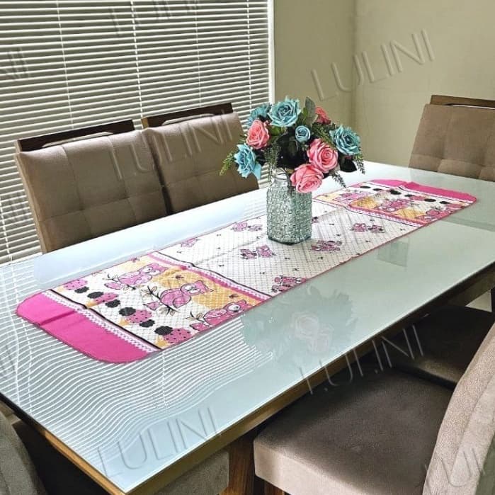 Caminho De Mesa Trilho Retangular Natalino 1,40x0,40Cm Varias Estampas Lavável Decoração Cozinha