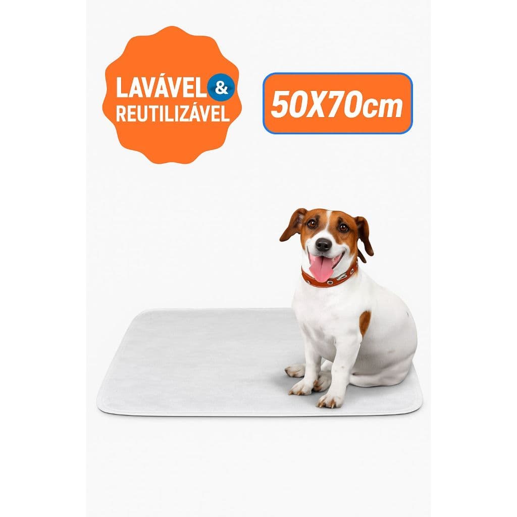 Tapete Higiênico Lavável para Cachorro e Gato Pet Reutilizável Antivazamento e Ecológico 50x70