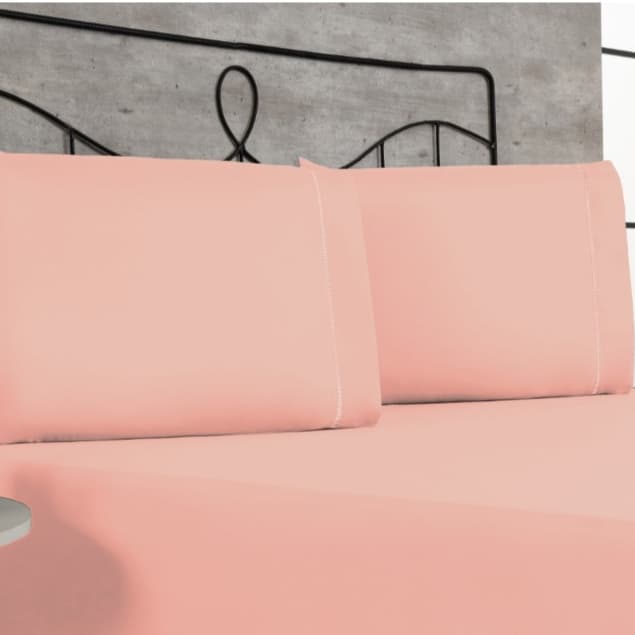 Jogo de Lençol para Cama Queen  3 Peças, Na Cor Rosa  Ponto Palito 400 Fios 100% Poliéster ENVIO IMEDIATO !