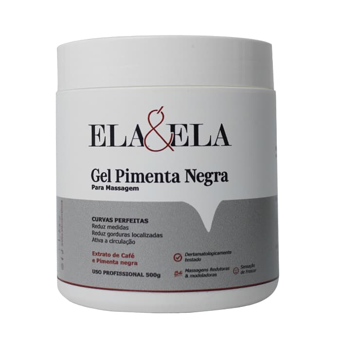 Gel Pimenta Negra Profissional 500g- Perfeito Para Massagens Redutoras & Modeladoras