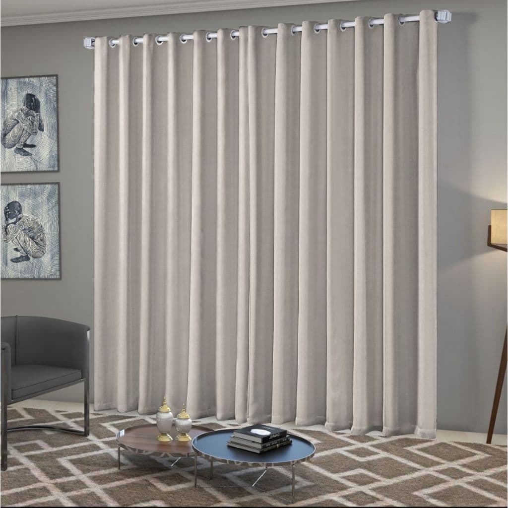 Cortina Blecaute em tecido Corta Luz  2,70 x 2,30 para decoraçao  quarto/sala Solaris  na Cor Off White !ENVIO IMEDIATO!