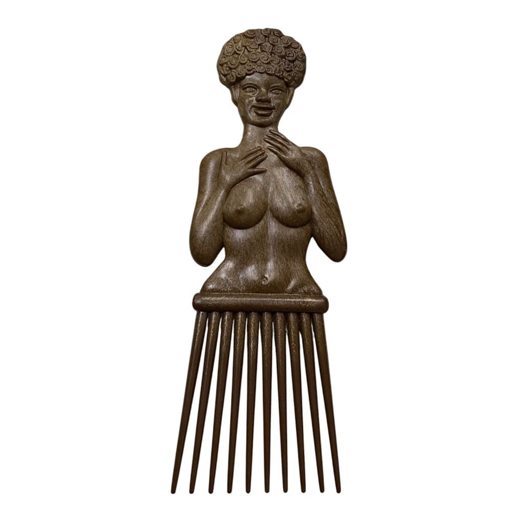 Pente Garfo com Espelho - Black Power - Para Cabelo Afro E Cacheado