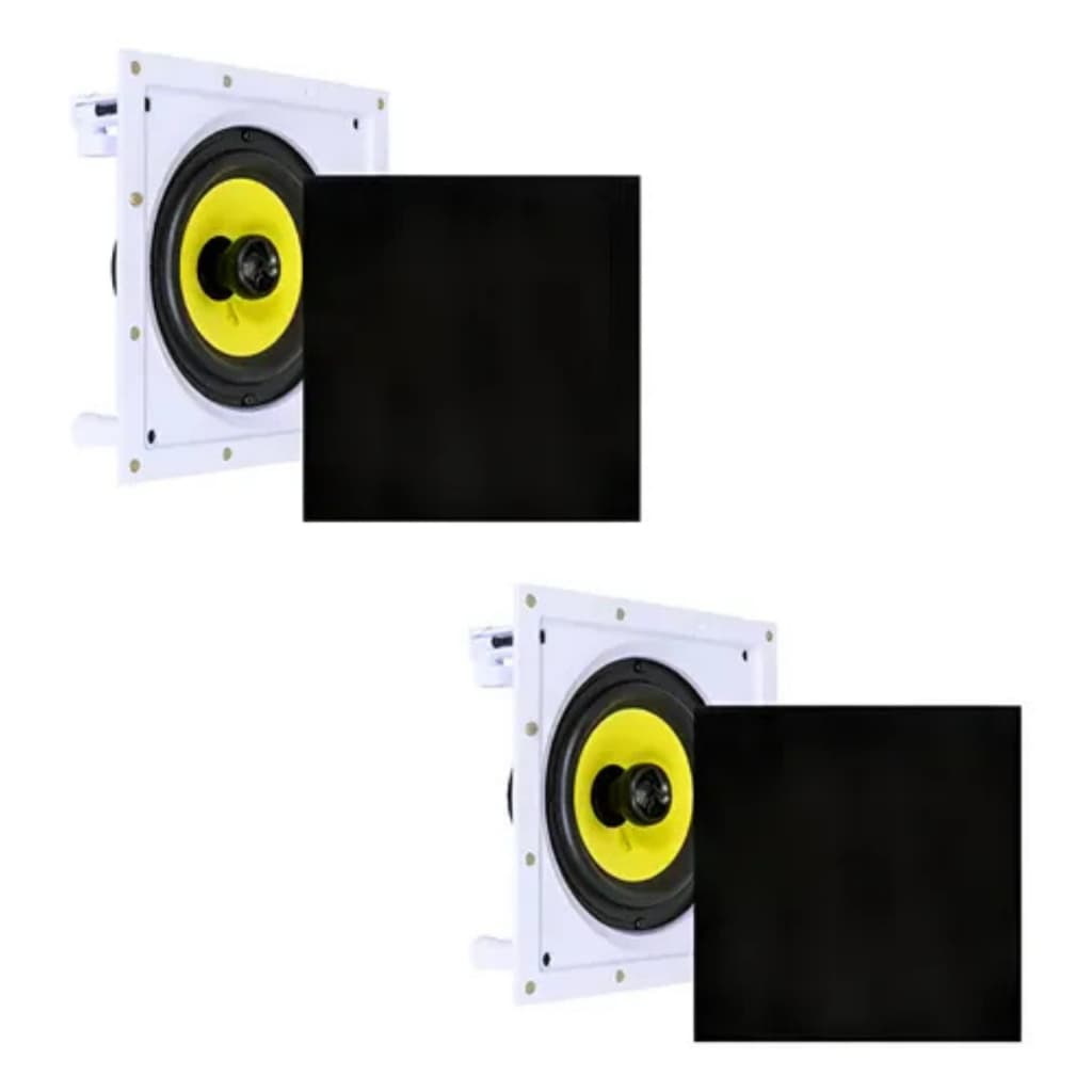 Kit 2 Caixa Acústica De Embutir Arandela Ci6s Plus Preto