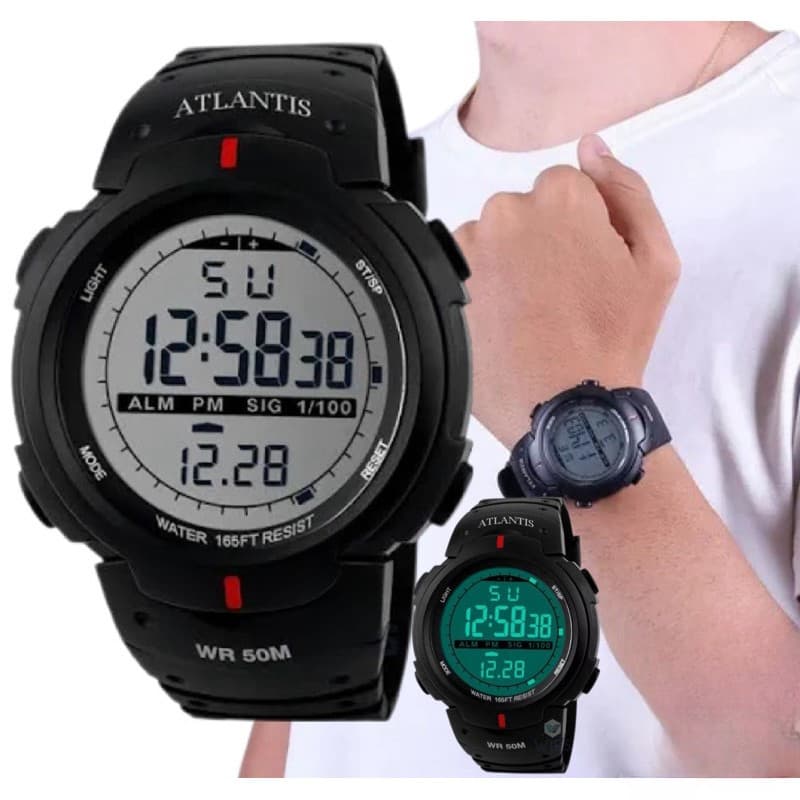 Relógio de Pulso Digital Atlantis Masculino à Prova D’Água Modelo G7330 Original