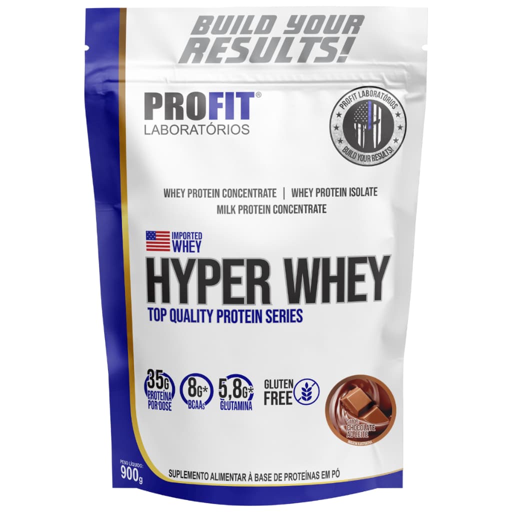 Hyper Whey 900g Free Glúten Bcaas Protein Profit Labs