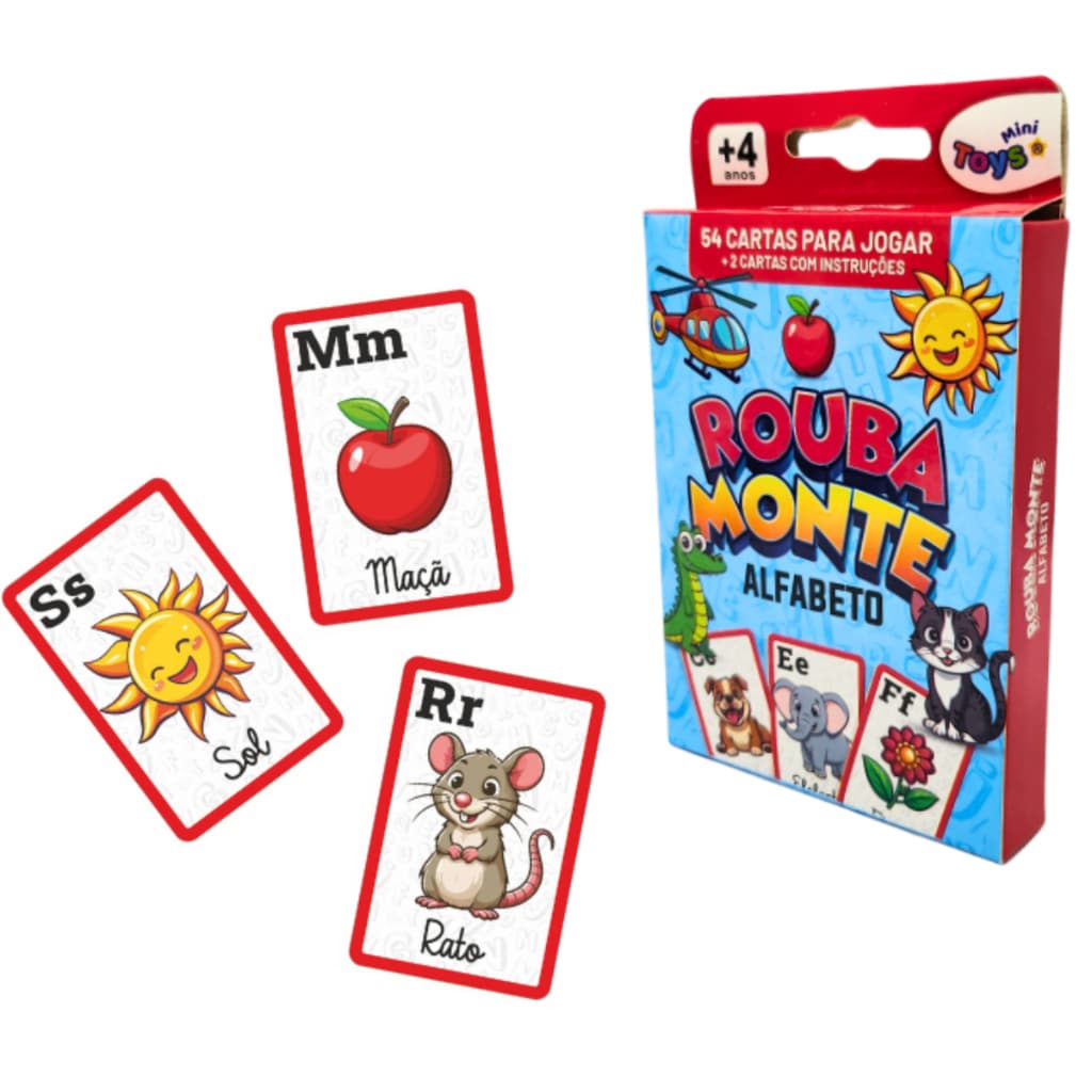 Kit Jogos De Cartas Infantil diversas-Rouba-Monte, Baralho, Cores e Mico