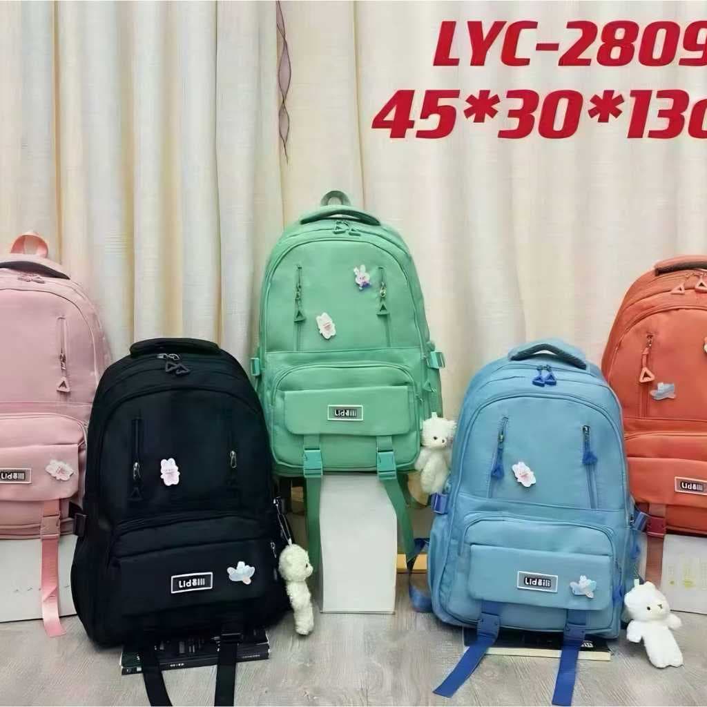 Mochila Escolar Feminina Juvenil com Urso de Pelúcia – Mochila Casual Universitária Grande Capacidade, Leve e Resistente