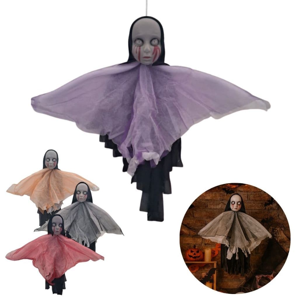 Boneco Cabeça Bruxa Boneca Fantasma Criança Freira Assombração Decoração Halloween Dia das Bruxas