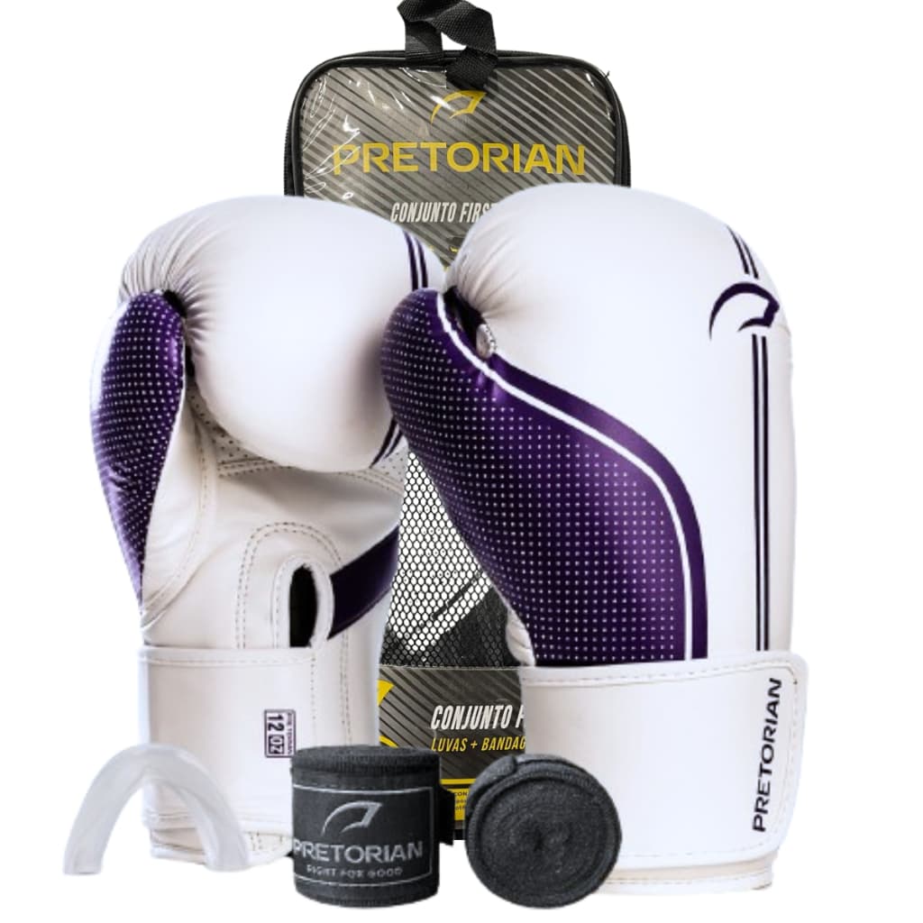 Conjunto Completo  Muay Thai Boxe | Luva + Bandagem + Protetor Bucal | Treino Feminino Masculino