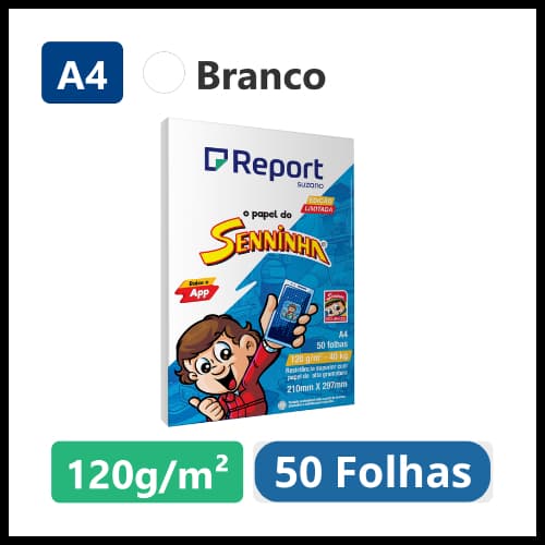 Papel Sulfite Branco A4 120 g/m²  Pacotes 50 Folhas - Report