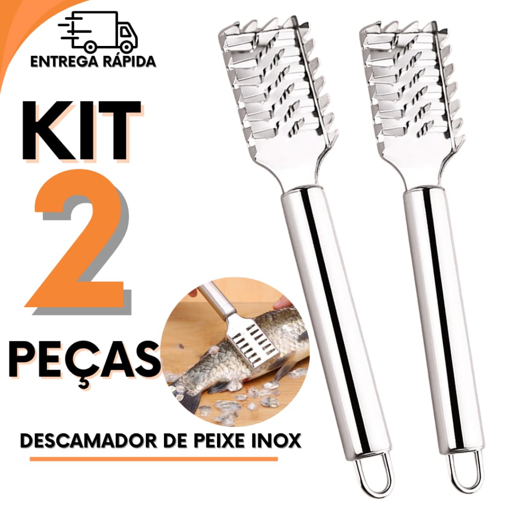 Descamador de Peixes Inox Cozinha Para Faciliar Seu Alimento Para Casa Restaurantes