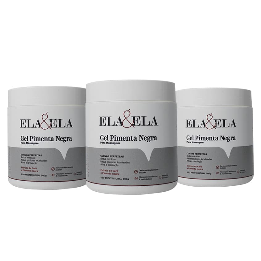 Kit Gel Pimenta Negra Profissional - Perfeito Para Massagens Redutoras & Modeladoras