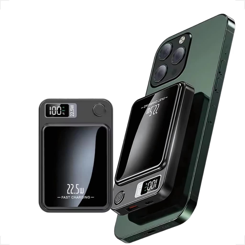 Carregador Portátil 10.000mAh Power Bank Indução Compativel cpm iPhone e Android Com 2 Saídas
