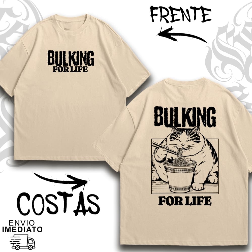 Camiseta Oversized Premium BULKING FOR LIFE Alta Qualidade Envio Imediato - 58