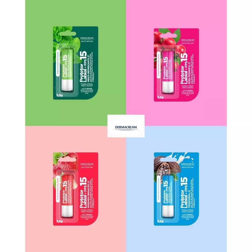 Protetor Labial FPS 15 Dermacream 3,5g – Hidratação e Proteção Solar