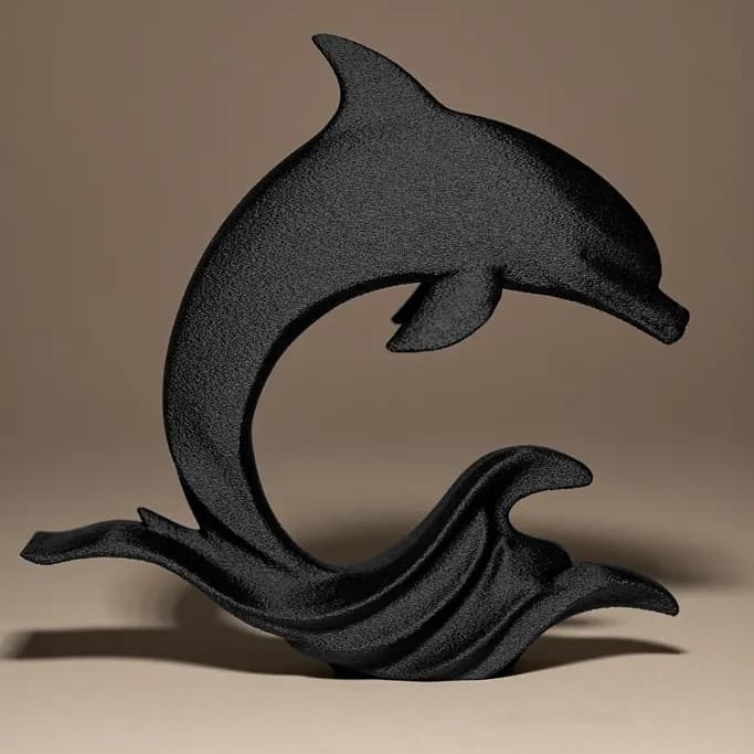Escultura Decorativa de Golfinho Saltando - Decoração Casa Golfinho Escultura 3D
