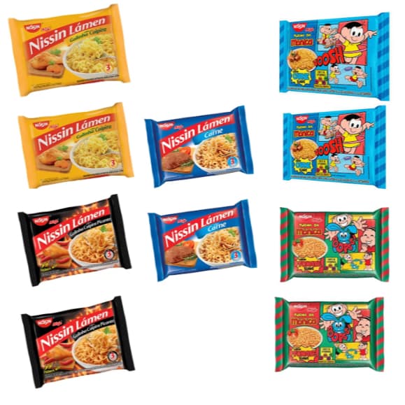Nissin Lamen Miojo Kit com 10 unidades Macarãoao instantaneo