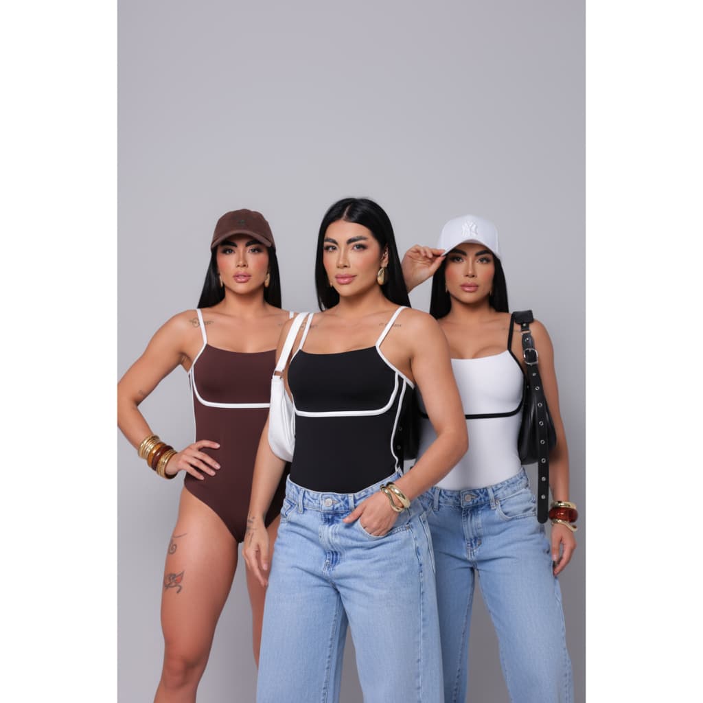 Kit 3 Body Bicolor Feminino Suplex Bojo Maiô Blusa Alcinha Bore Moda 2025