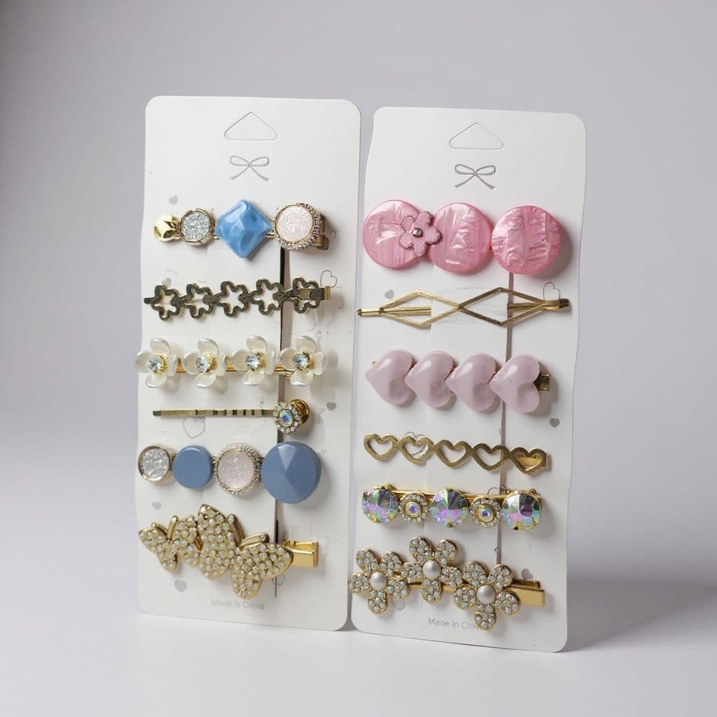 6 grampos de cabelo/com strass
