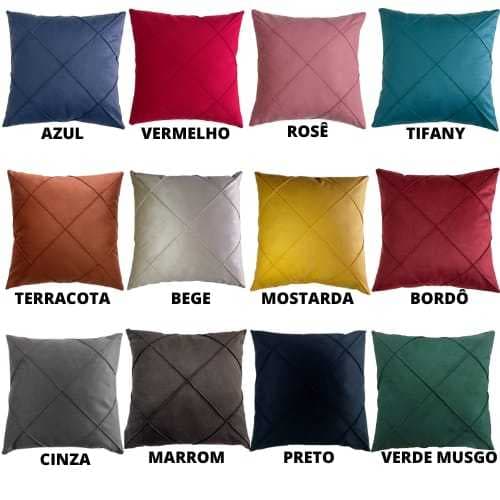 Capa de Almofada Suede Aveludada Luxo Drapeada Costura Cruzada 45 x 45cm Toque Macio Decorativas