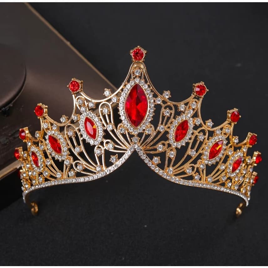 Coroa Tiara Debutante 15 Anos Festa Dourada Vermelha Pronta Entrega Envio Imediato