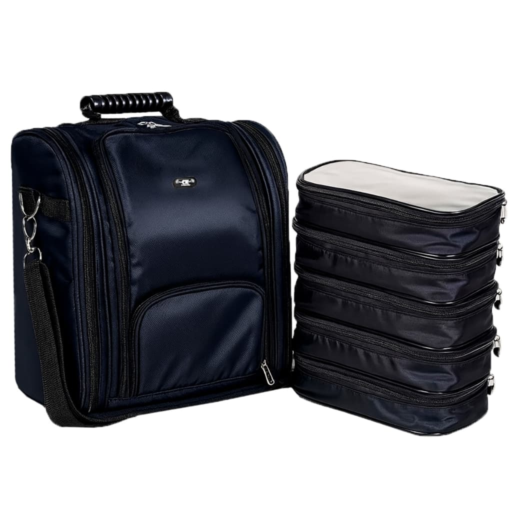Case Mochila Maleta Porta Maquiagem e Cosméticos com 5 Necessaire