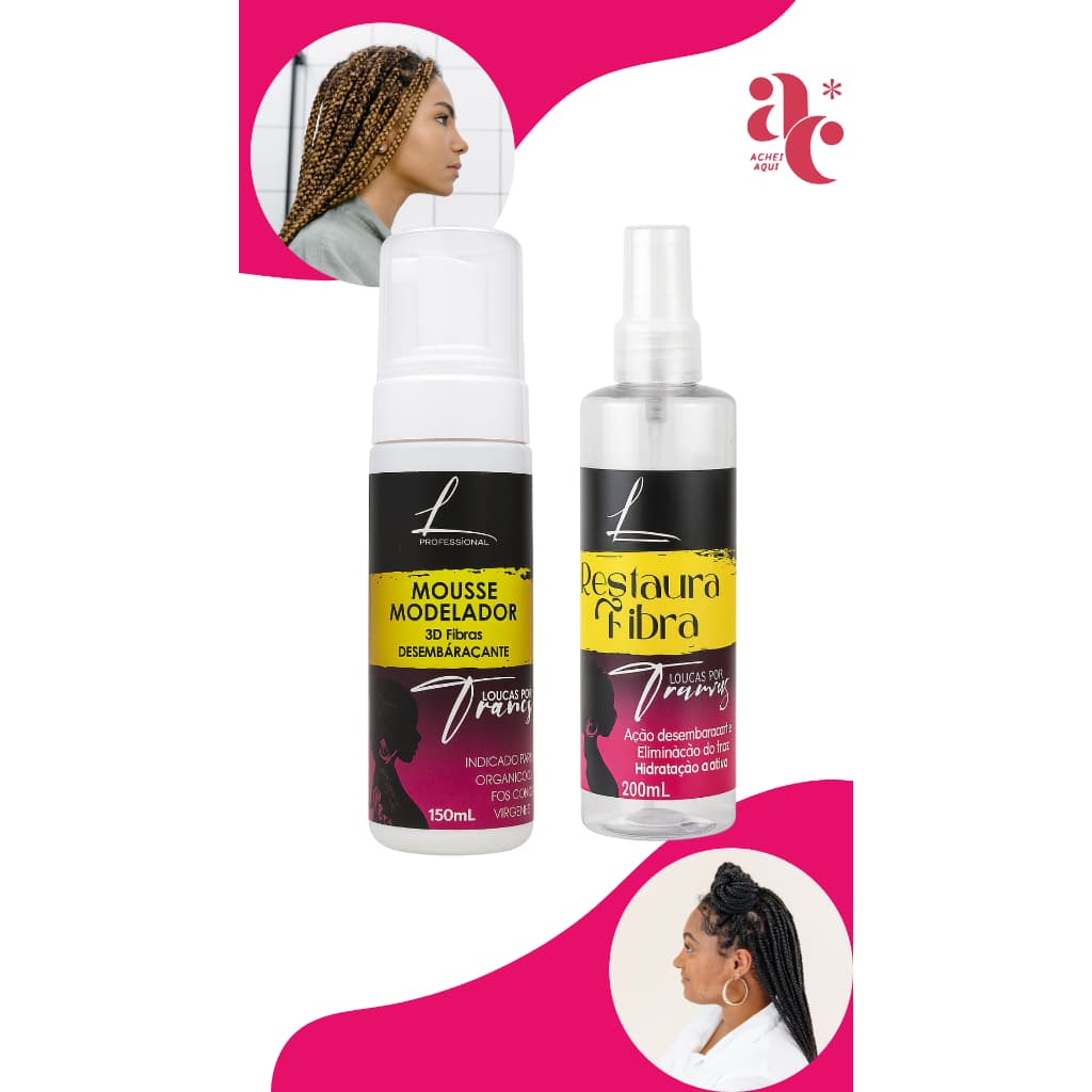 KIT RESTAURA FIBRAS 200ML + MOUSSE CAPILAR RENOVADOR DE FIOS 150ML