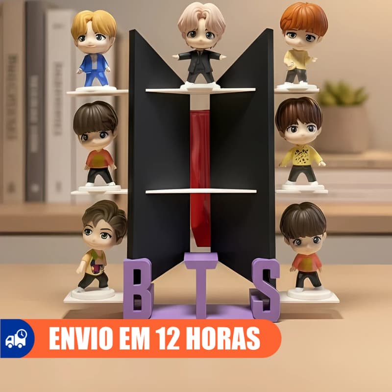 Estante BTS - ARMY para os Bonecos TinyTAN do Mc Style KPOP FanArt Colections Expositor Prateleira