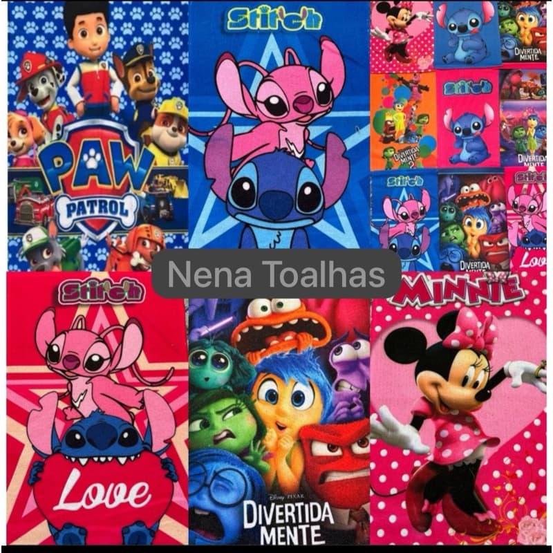Toalhas de Banho Personagens Infantil grandes,todos os desenhos