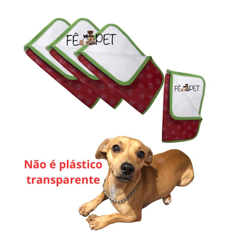 kit 3 tapete higiênico Antivazamento Lavável macho/fêmea cachorro Fê Pet