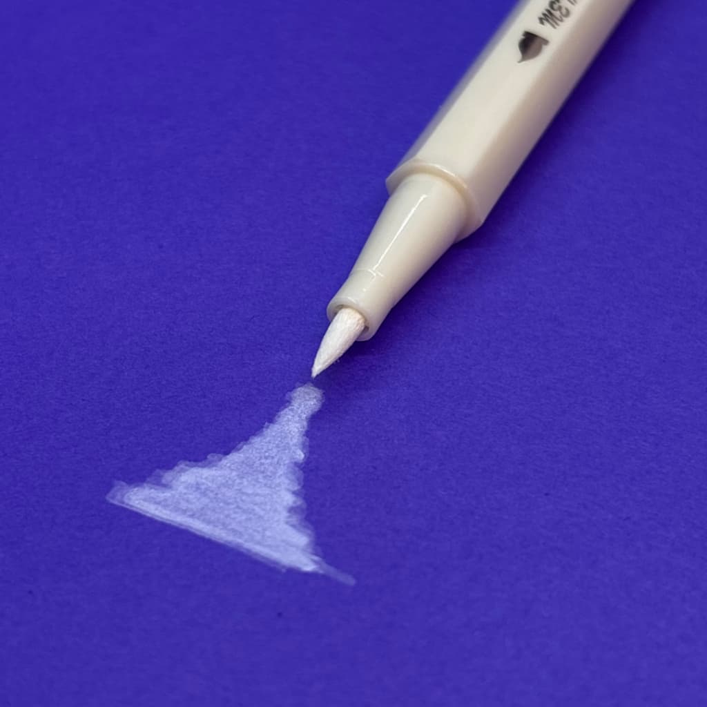 Caneta Brush Branca BESTDI | Ponta de Pincel 1-2mm | Desenho, Lettering e Papel Escuro