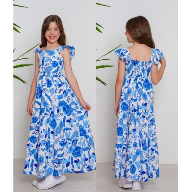 Vestido longo infantil juvenil .