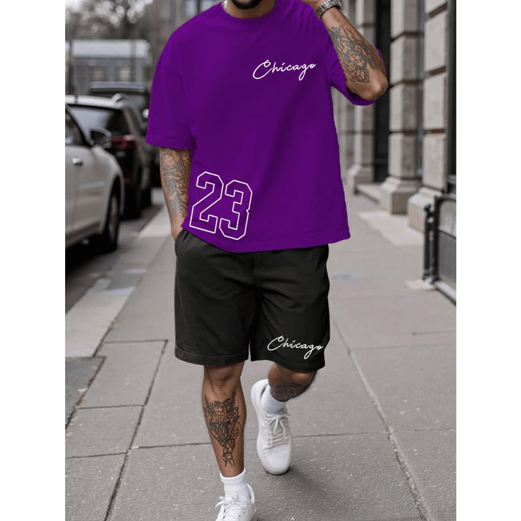 Kit Camisa + Short Masculino Chicago 23 StreetWear Camiseta Conjunto