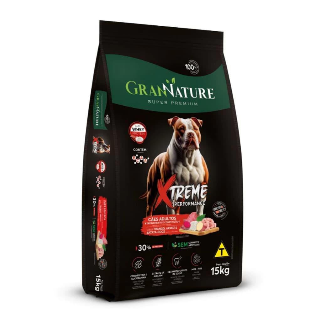 Ração Gran Nature Adulto Xtreme Super Premium 15kg Pitbull Pitmonster rottweiler american bully