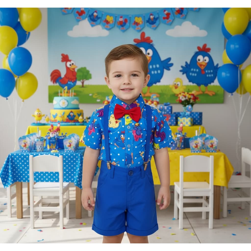 Kit de Camisetas Camisa Infantil Menino Festa Personagem Tamanho 1/2 anos