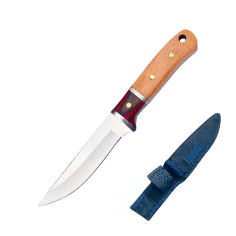Faca Full Tang Versátil 21 Cm Cabo Madeira Pesca Camping