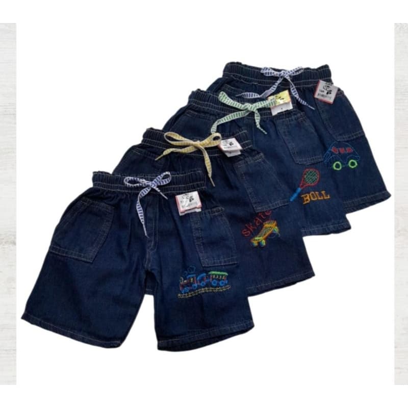 Short Jeans MENINO | Bordado | Com Elástico na Cintura